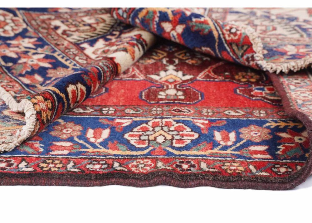 Anatolia Oriental Rug Red and Blue Traditional Handknotted 6x4 ft- Rugs Turkey