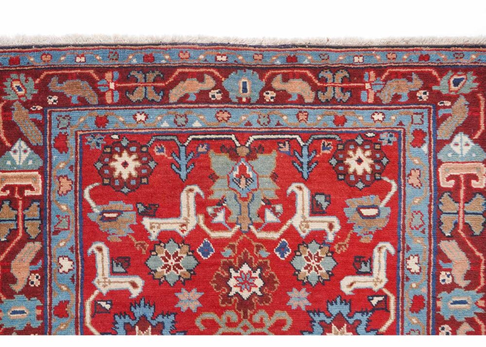 Anatolia Traditional Floral Outdoor Rug Red-Grey 5x3 ft Handknotted- Rugs Turkey