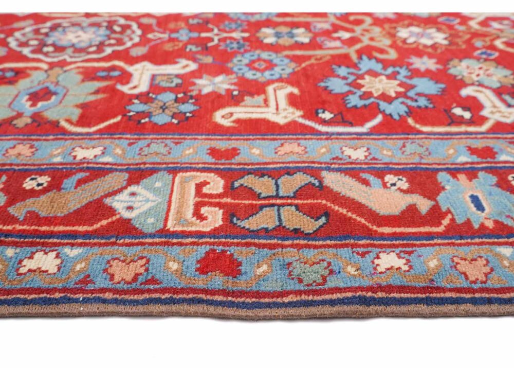 Anatolia Traditional Floral Outdoor Rug Red-Grey 5x3 ft Handknotted- Rugs Turkey