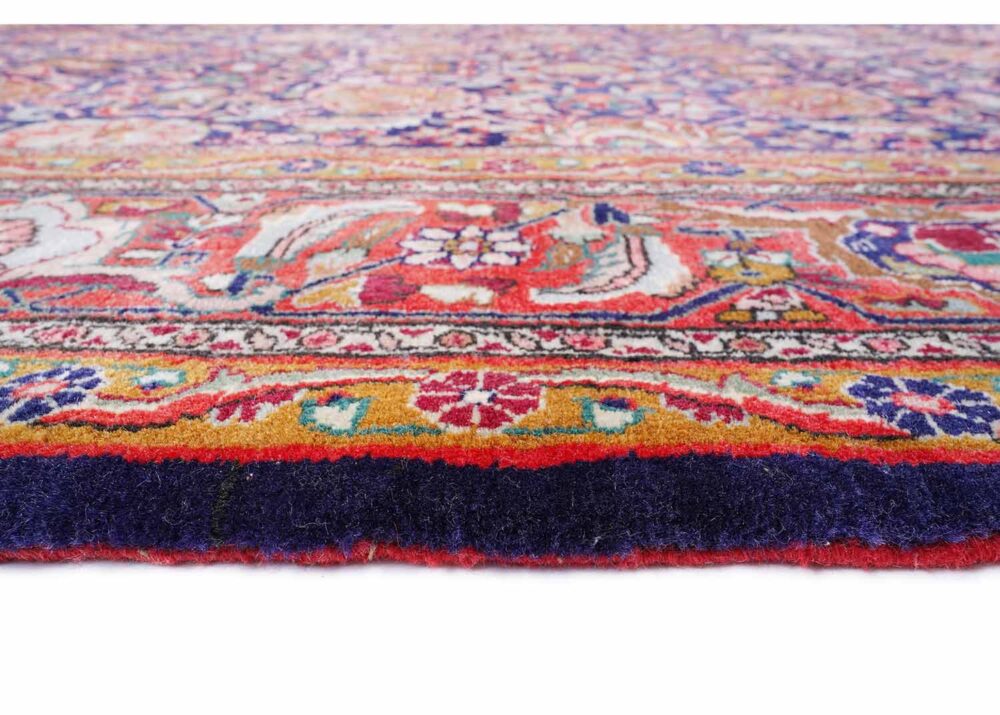 Anatolia Vintage Floral Rug Red & Blue 11x8 ft Wool & Cotton - Rugs Turkey