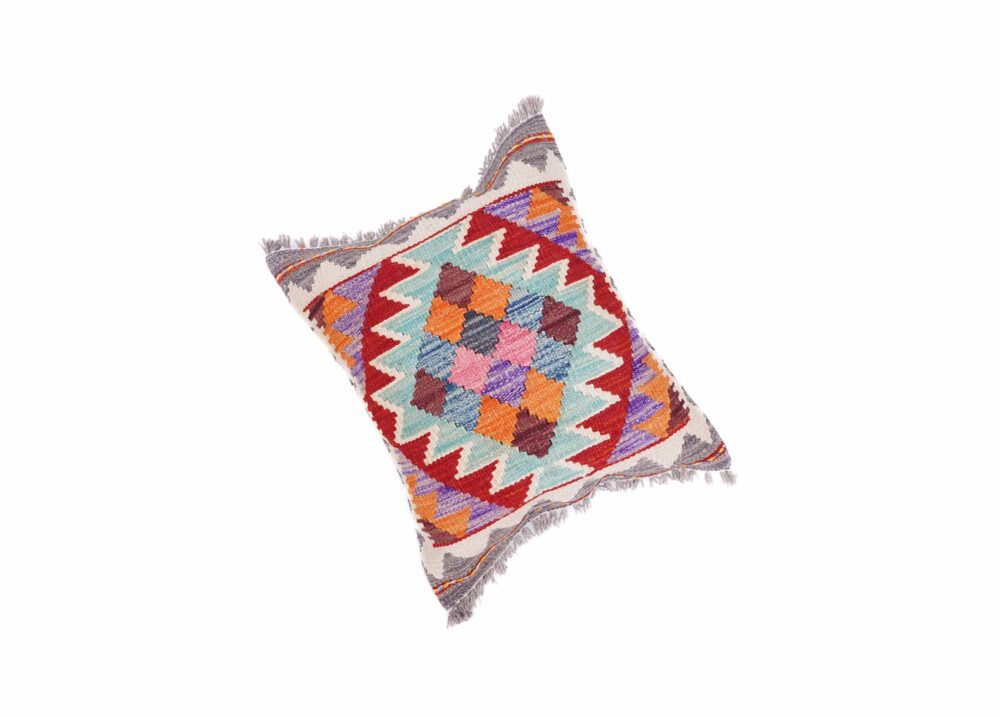 Authentic Multicolor Pillow Cushion Kilim - 1.41x1.71 ft Handwoven - Rugs Turkey