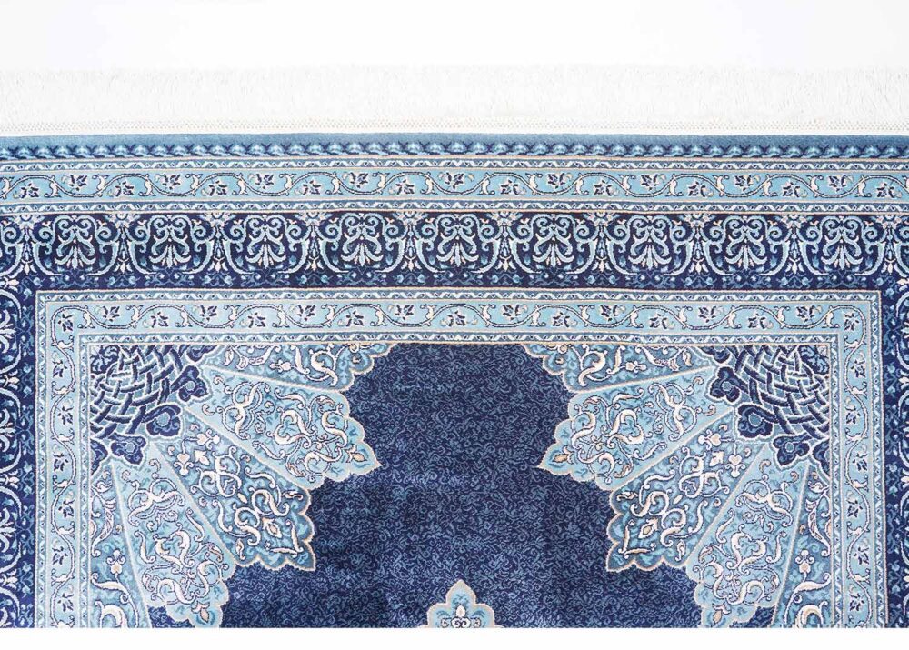 Bamboo Silk Blue Diamond Rug for Dining & Living Room 4x6 ft - Rugs Turkey