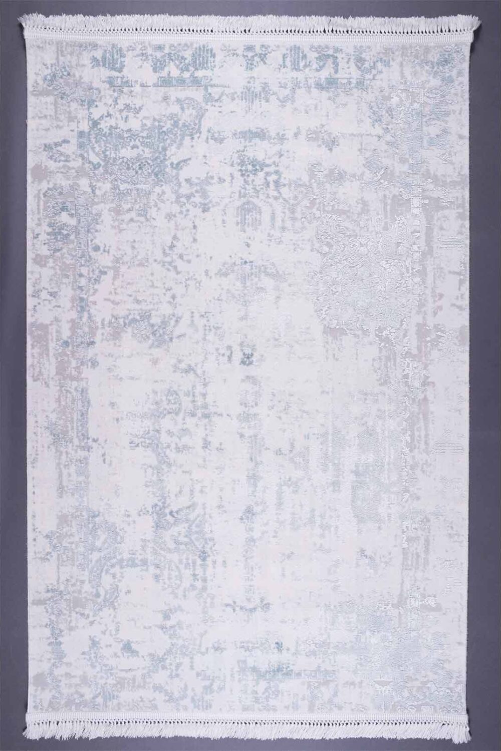 Contemporary Usak Minimalist Rug - 4x6 ft Grey Abstract Design - Rugs Turkey