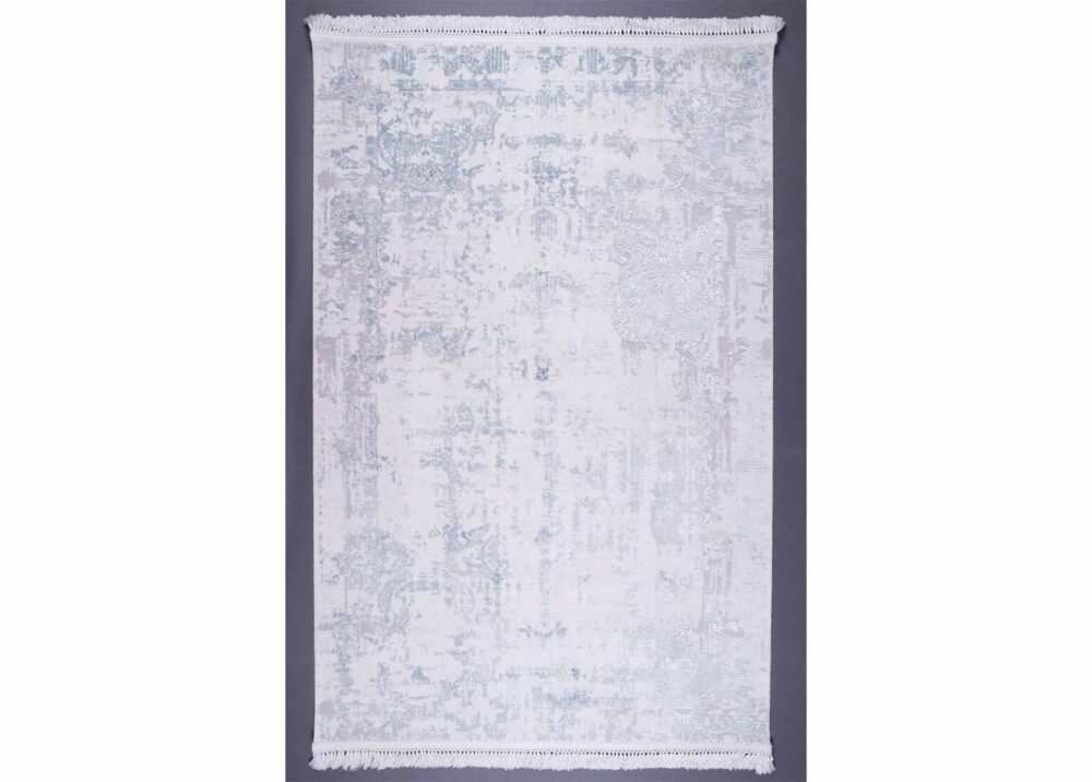 Contemporary Usak Minimalist Rug - 4x6 ft Grey Abstract Design - Rugs Turkey