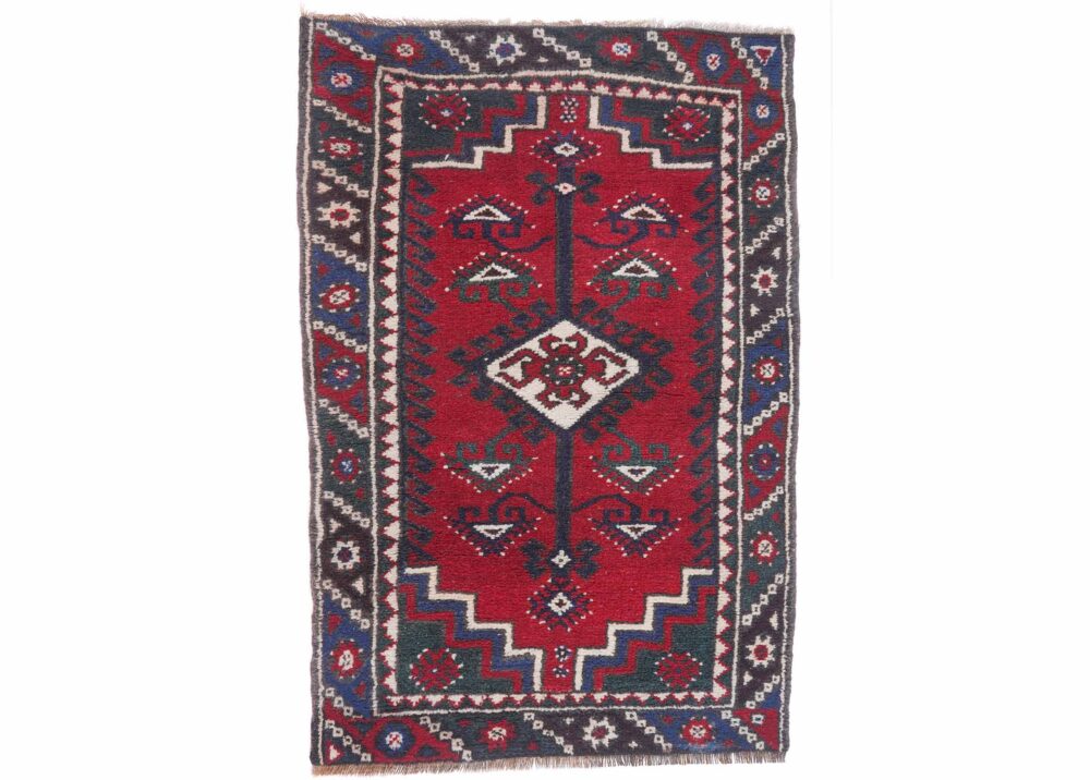 Dosemealti Semi-old Deep Red Rug Traditional 3x2 ft Hand-knotted- Rugs Turkey