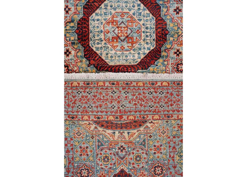 Elegant Turkish Runner Hand-Knotted 9x2.5 ft - Geometric Pattern Memluk - Rugs Turkey