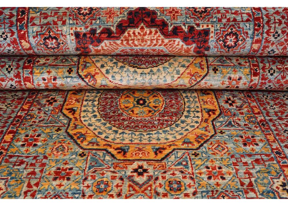 Elegant Turkish Runner Hand-Knotted 9x2.5 ft - Geometric Pattern Memluk - Rugs Turkey