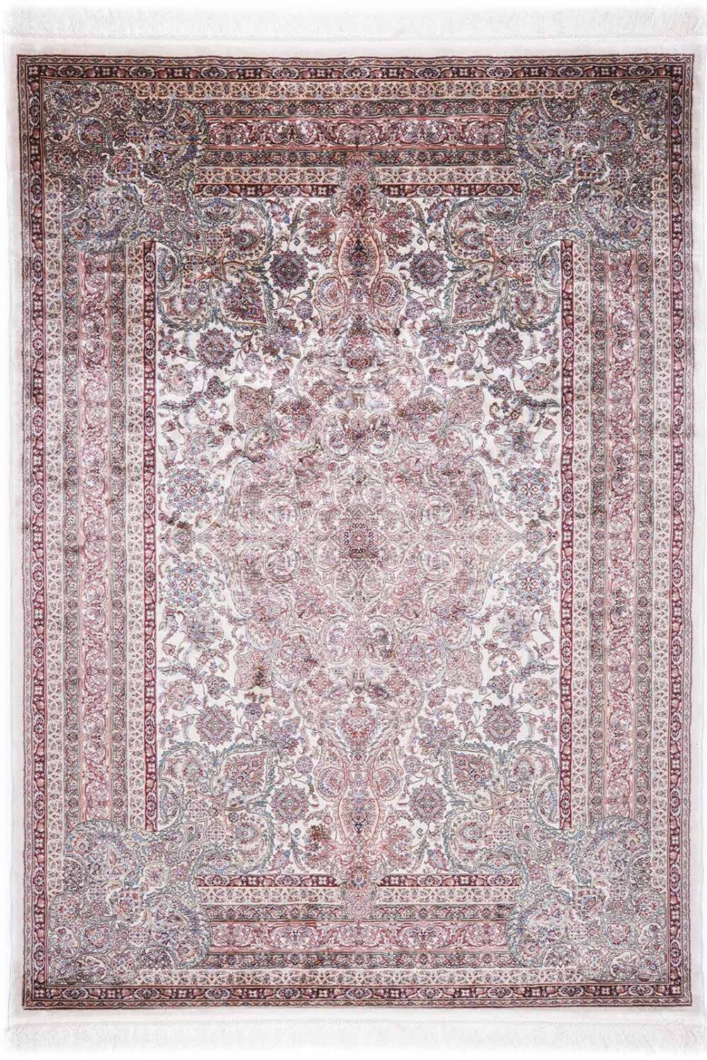 Grey-Copper Medallion 4x6 foot Rug - Bamboo Silk Oriental  - Rugs Turkey