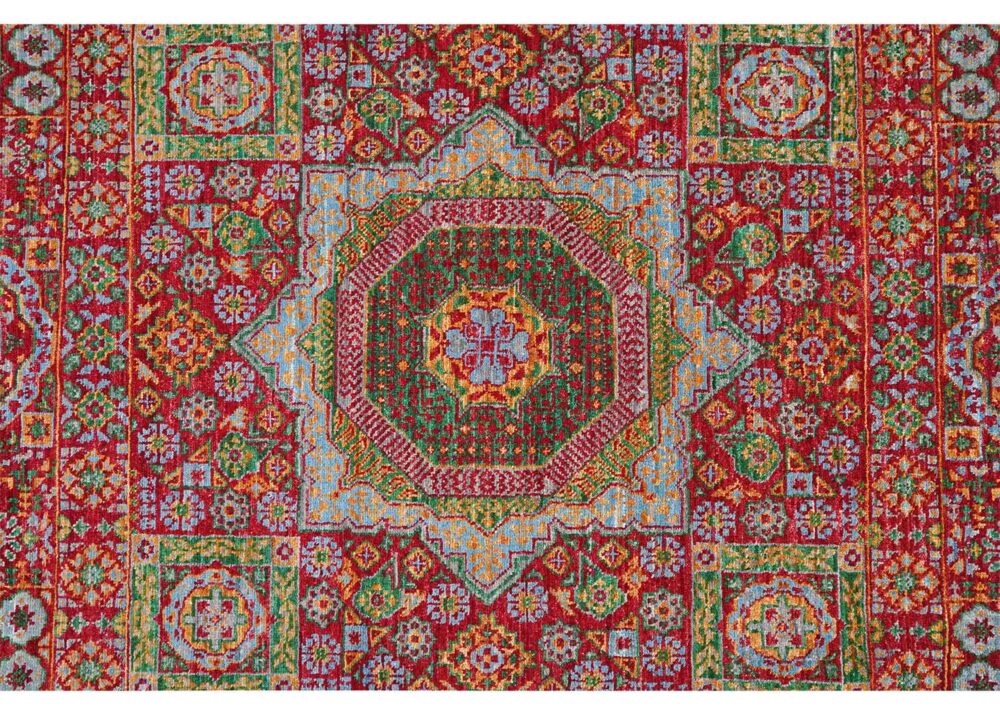 Hand-Knotted Memluk Traditional Oriental Rug 6x4 ft - Red-Green - Rugs Turkey