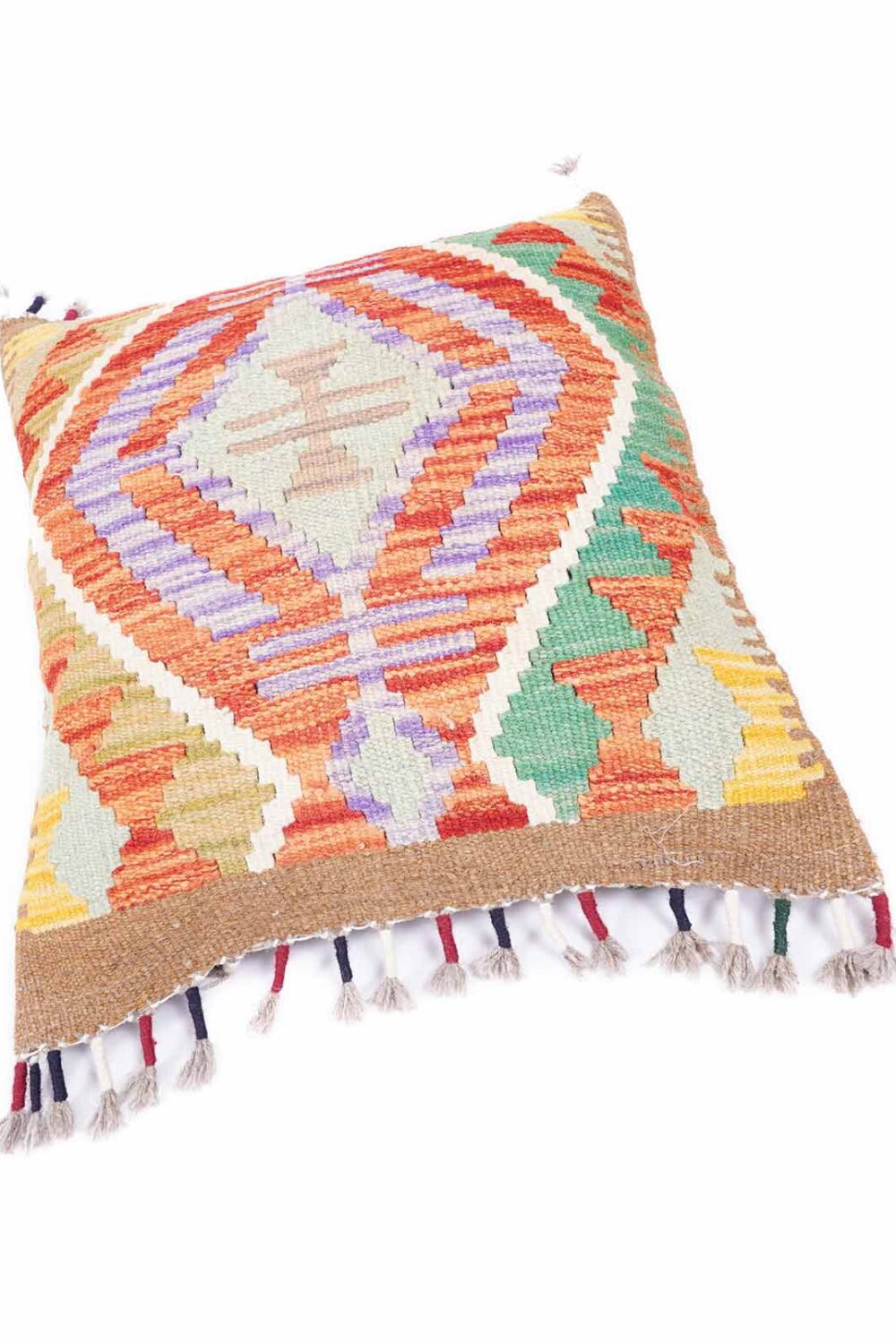 Handwoven Traditional Accent Pillow Cushion Kilim Geometric 1.54x1.71 ft - Rugs Turkey