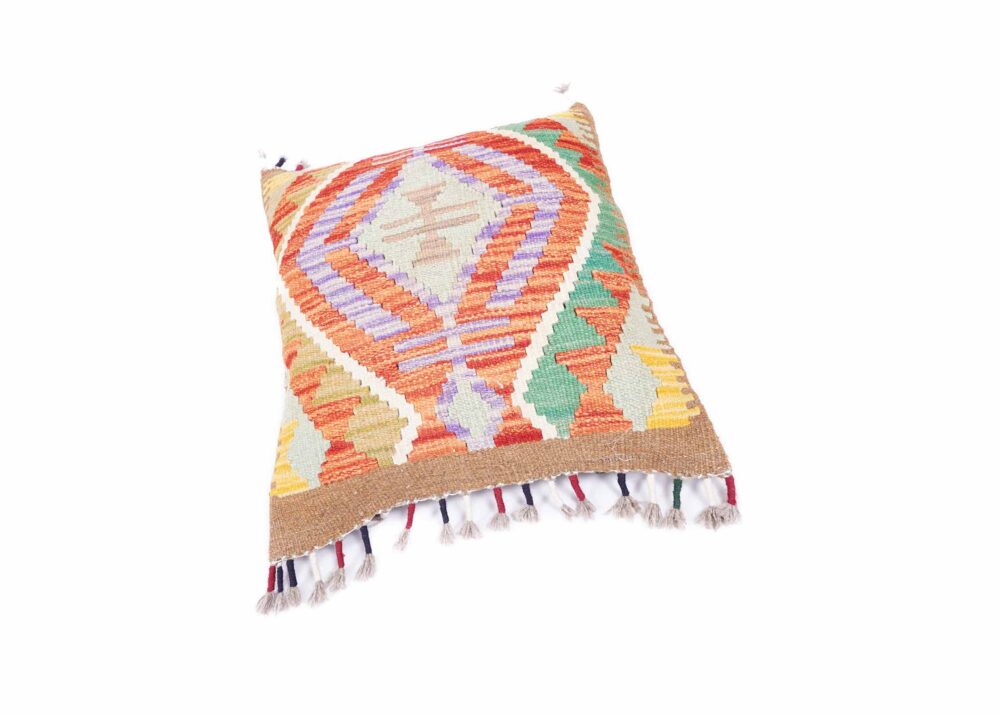 Handwoven Traditional Accent Pillow Cushion Kilim Geometric 1.54x1.71 ft - Rugs Turkey