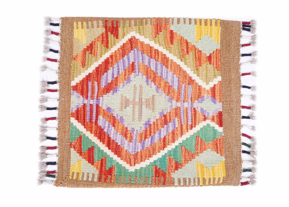 Handwoven Traditional Accent Pillow Cushion Kilim Geometric 1.54x1.71 ft - Rugs Turkey