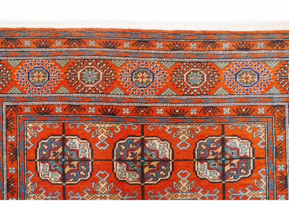 Kayseri Traditional Floral Rug Orange-Beige Handknotted 5.7x4 ft- Rugs Turkey