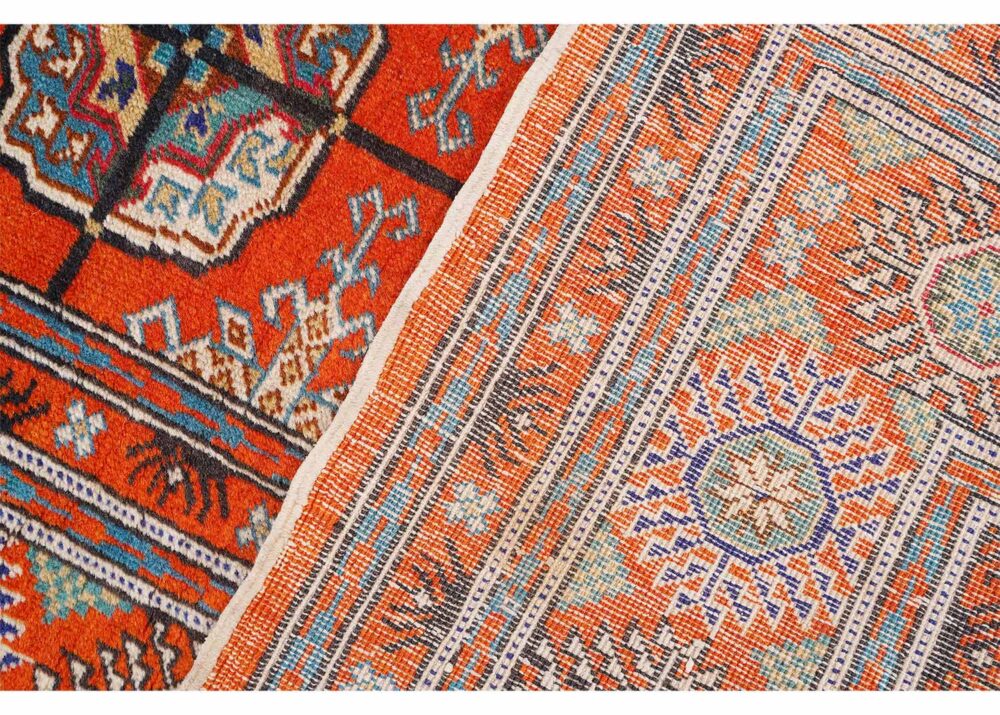 Kayseri Traditional Floral Rug Orange-Beige Handknotted 5.7x4 ft- Rugs Turkey