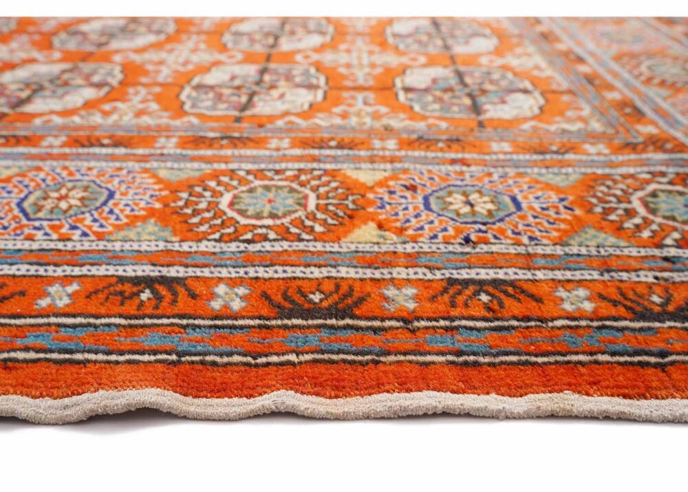 Kayseri Traditional Floral Rug Orange-Beige Handknotted 5.7x4 ft- Rugs Turkey