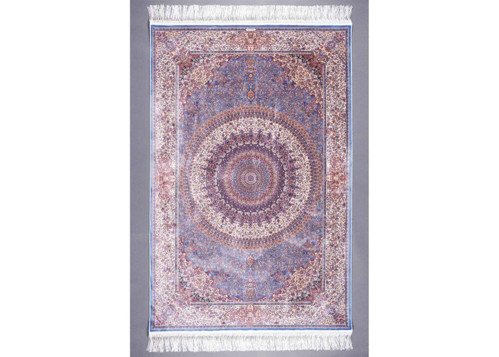 Luxury Medallion Turkish Silk Area Blue Rug 4x6 ft Low Price Area Rugs - Rugs Turkey