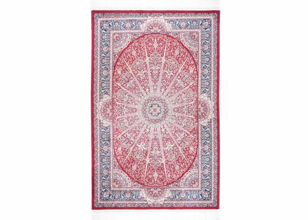 Medallion Bamboo Silk Carpet 4x6 ft Machine Made Rugs - Rugs Turkey