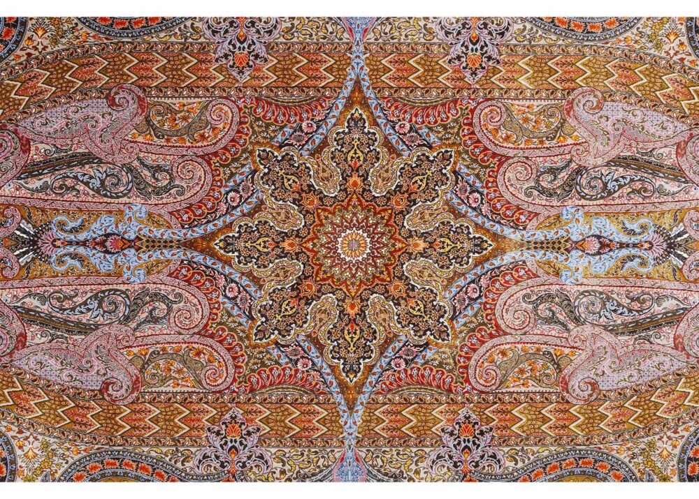 Medallion Gold Brown 4x6 ft Rug Bamboo Silk Oriental Rug - Rugs Turkey