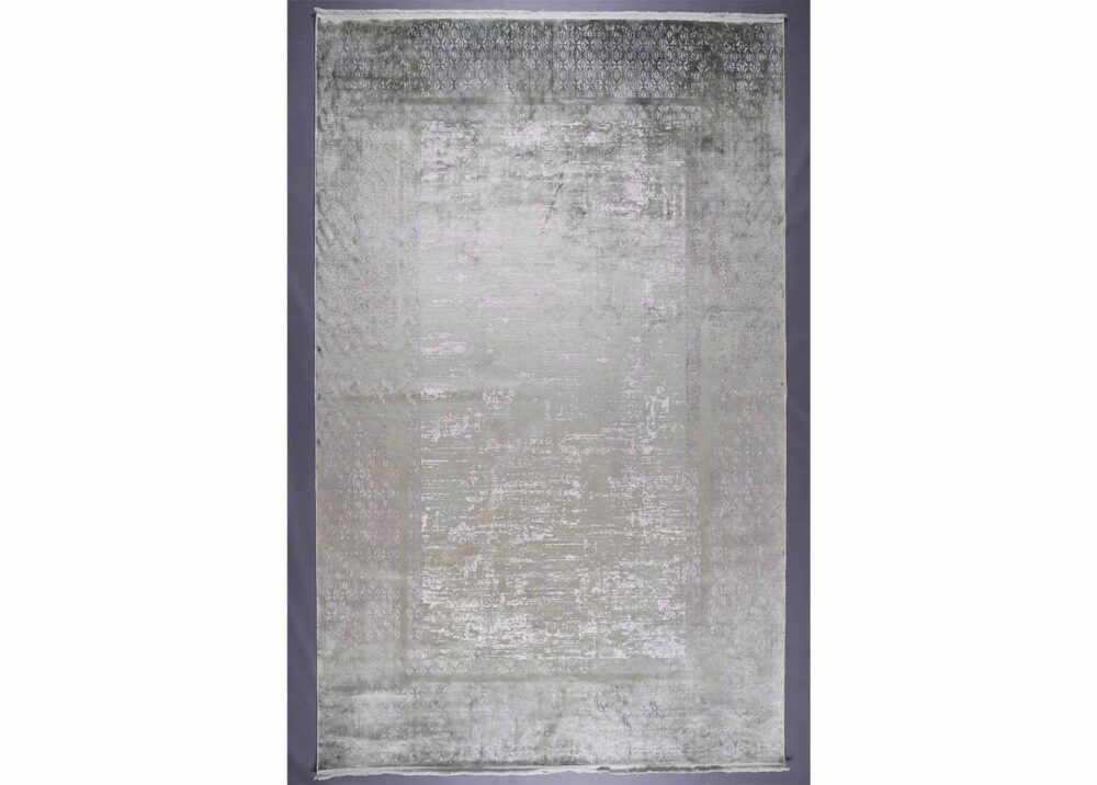 Modern Green & Grey Distressed Rug 9x6 ft Machine-made - Rugs Turkey