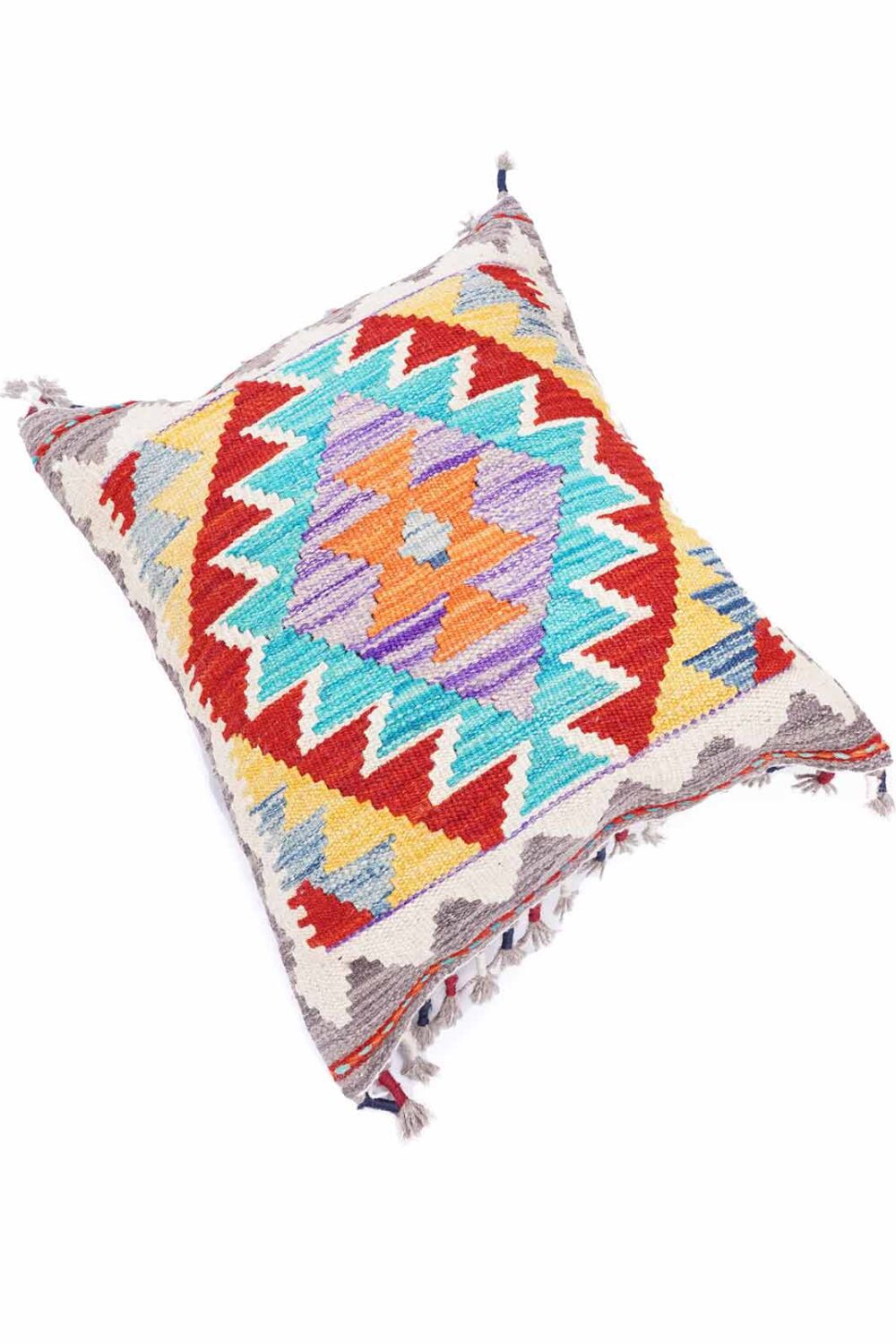 Multicolor Cushion Kilim Pillow 1.35x1.64 ft Handwoven - Rugs Turkey