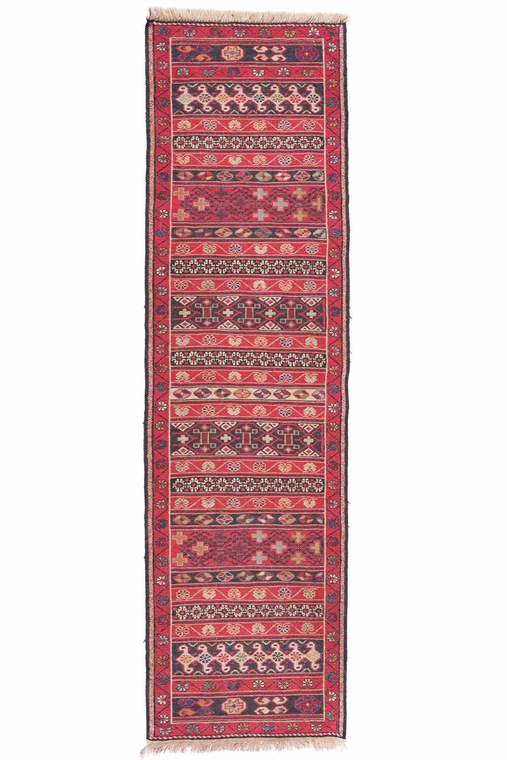 Premium Red Runner Rug for Kitchen 6.7x1.8 ft Handwoven Gigim Kilim - Rugs Turkey