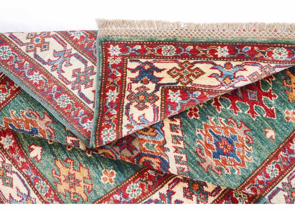 Sherwan Red and Green Traditional Rug Handknotted Oriental 4x3 ft- Rugs Turkey