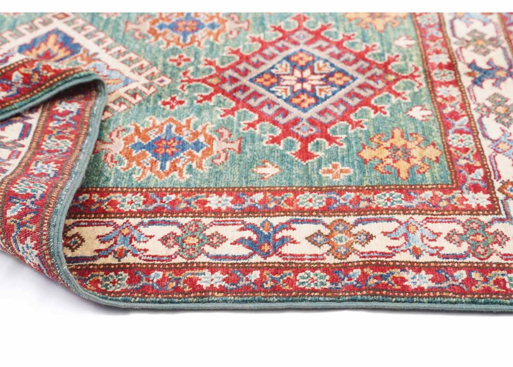 Sherwan Red and Green Traditional Rug Handknotted Oriental 4x3 ft- Rugs Turkey