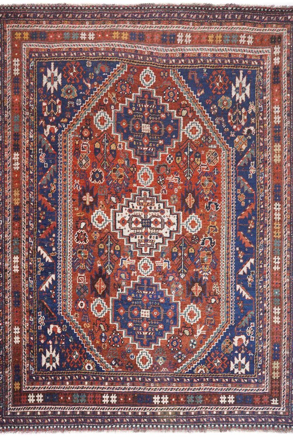 Shiraz Hand-Knotted Area Carpet 6x5 ft Traditional Brown Living Room Rugs - Rugs Turkey