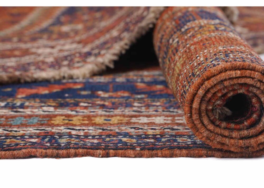 Shiraz Hand-Knotted Area Carpet 6x5 ft Traditional Brown Living Room Rugs - Rugs Turkey