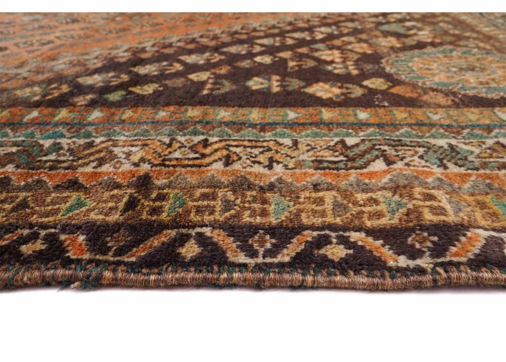 Siraz Antique Handknotted Orange and Brown Area Rug – 8.5x5.7 ft - Rug Turkey