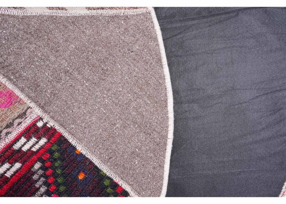 Turkish Patchwork Kilim Carpet Handwoven Circle Rugs 4x4 ft - Rugs Turkey