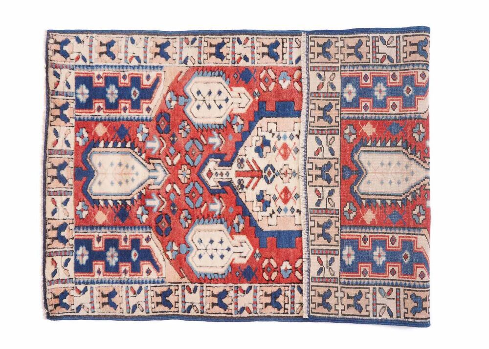 Yoruk Traditional Blue and Beige Area Rug 2x4 ft Traditional- Rugs Turkey