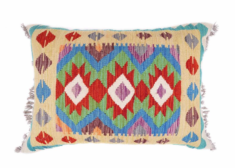 3pcs Multicolor Decorative Pillows Kilim 2x3 ft Handwoven - Rugs Turkey