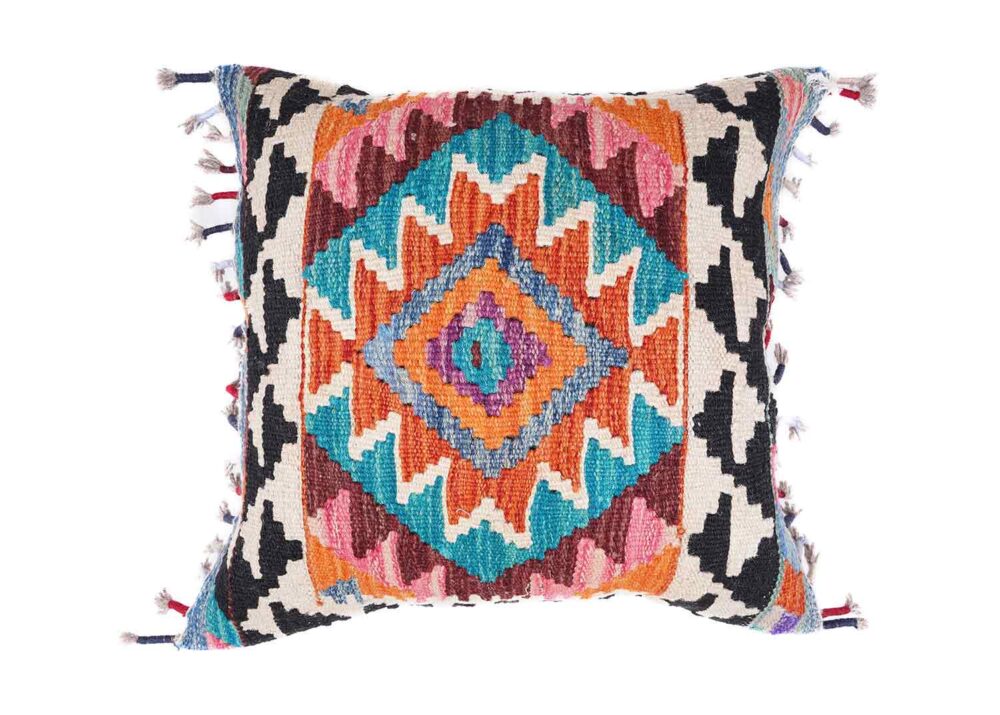 4 Pcs Floor Cushion Pillows Set Handwoven Kilim with Wool - Rugs Turkey