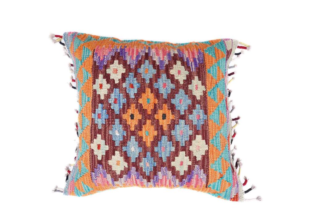 4 Pcs Floor Cushion Pillows Set Handwoven Kilim with Wool - Rugs Turkey