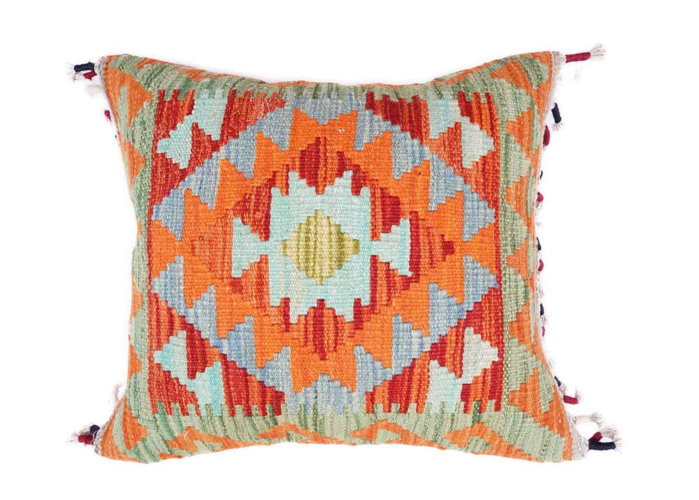 4 Pcs Floor Cushion Pillows Set Handwoven Kilim with Wool - Rugs Turkey