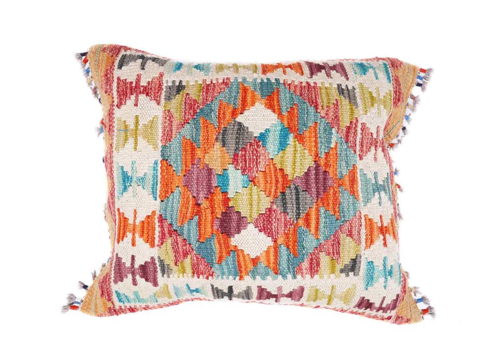 4 Pcs Floor Cushion Pillows Set Handwoven Kilim with Wool - Rugs Turkey