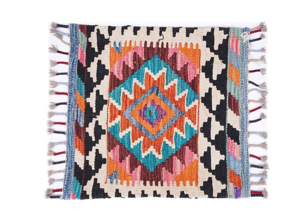 4 Pcs Floor Cushion Pillows Set Handwoven Kilim with Wool - Rugs Turkey