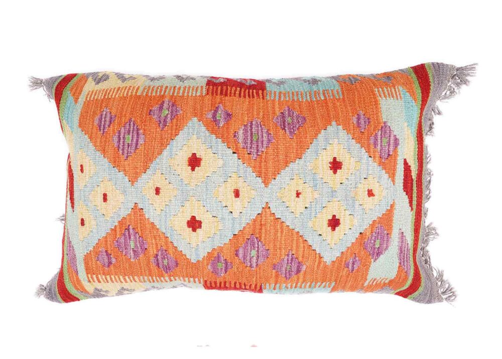 4Pcs Boho Floor Cushions - Handwoven Multicolored Kilim Pillows - Rugs Turkey