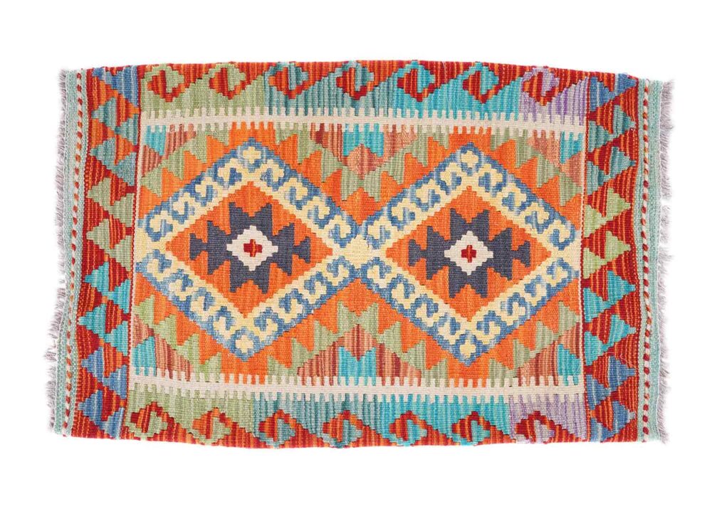 4Pcs Boho Floor Cushions - Handwoven Multicolored Kilim Pillows - Rugs Turkey