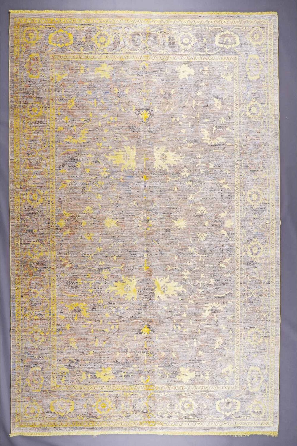 Aura Modern Abstract Yellow Rug Oriental Pattern 6.5x9.6 Machine-made - Rugs Turkey