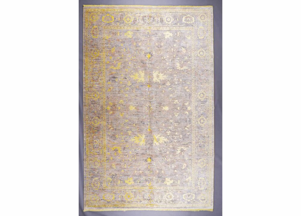 Aura Modern Abstract Yellow Rug Oriental Pattern 6.5x9.6 Machine-made - Rugs Turkey