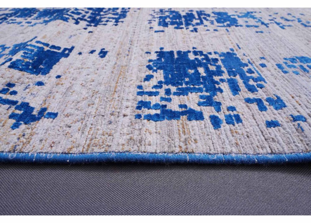 Aura Navy Blue Abstract Rug Blue-Grey 6.5x9.6 ft for Modern Homes - Rugs Turkey