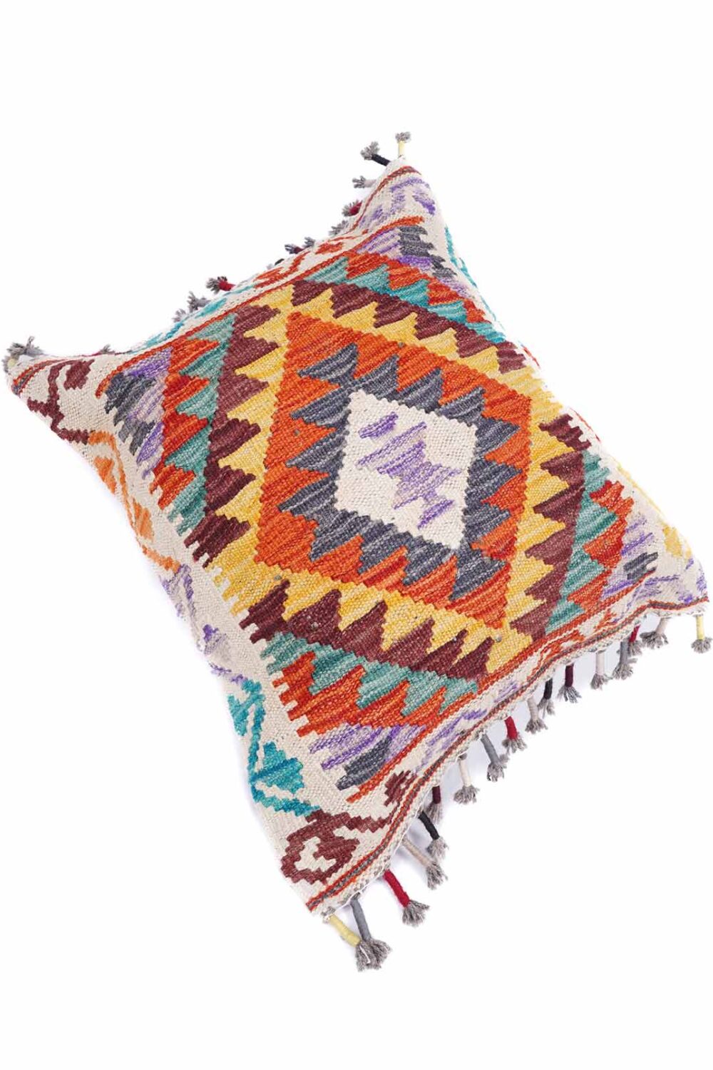 Authentic Outdoor Throw Pillows Kilim Handwoven with Wool 1.48x1.74 ft - Rugs Turkey