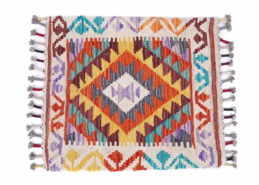 Authentic Outdoor Throw Pillows Kilim Handwoven with Wool 1.48x1.74 ft - Rugs Turkey