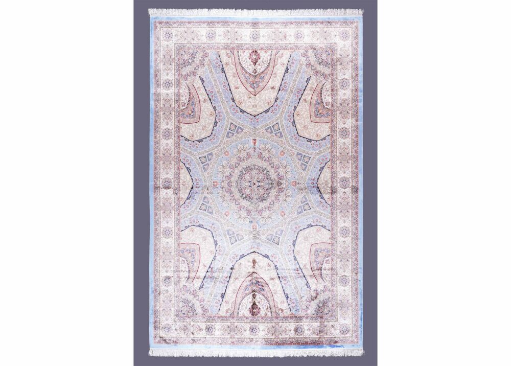 Ayasofya Machine-made Rose Gold Area Rug 7.8x11 ft Silk Bamboo - Rugs Turkey