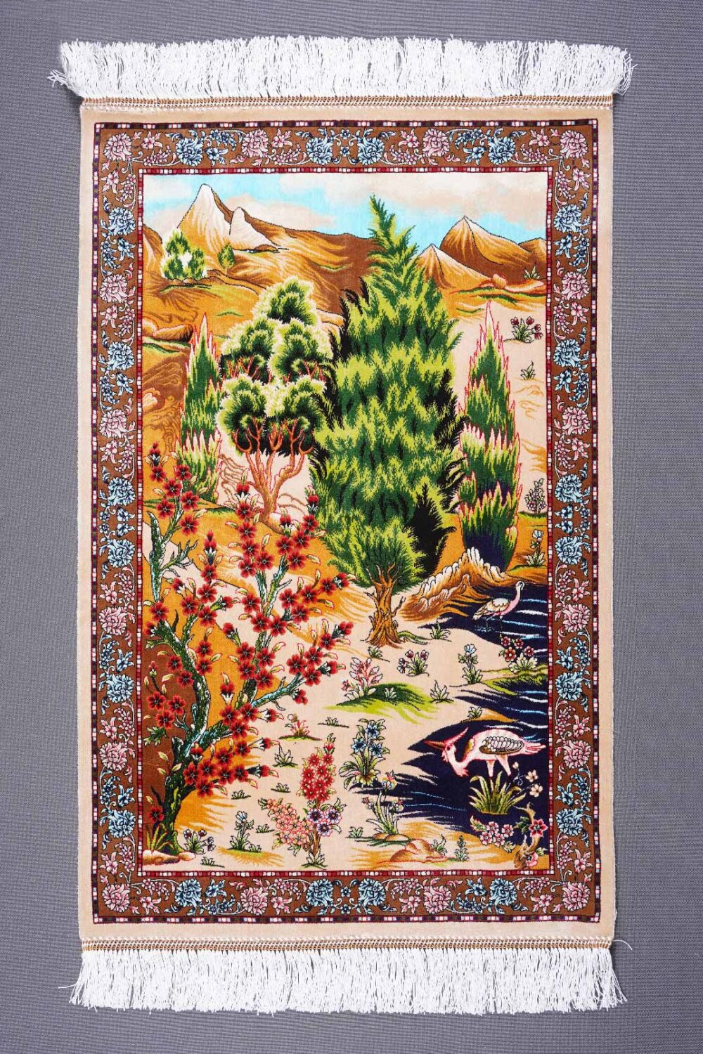 Bamboo-Silk Tugra Plants & Trees Pattern 2x3 Outdoor Rug - Rugs Turkey