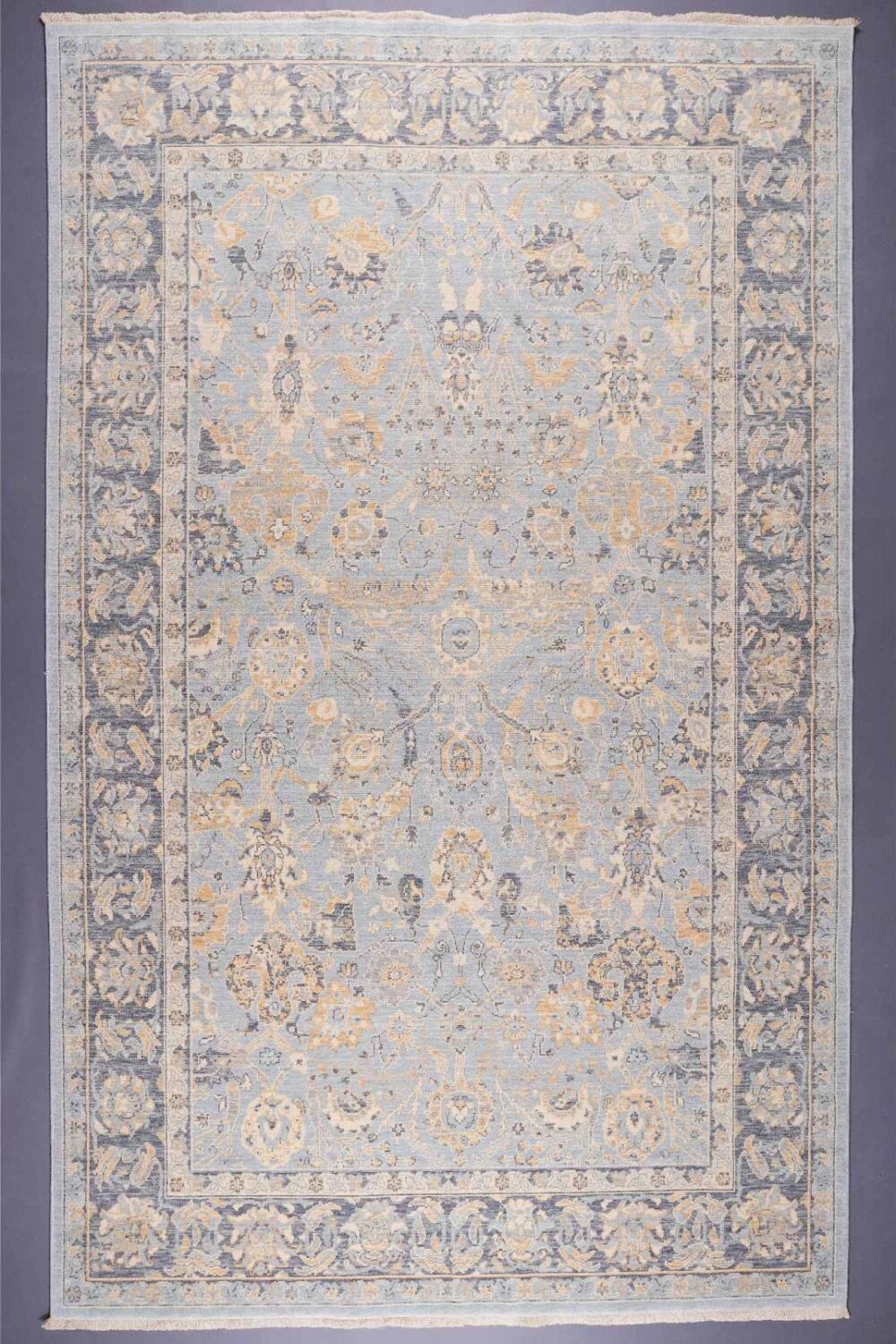 Beyerbeyi Usak Oriental Yellow and Grey Rug 6.5x9.8 for Modern Homes - Rugs Turkey