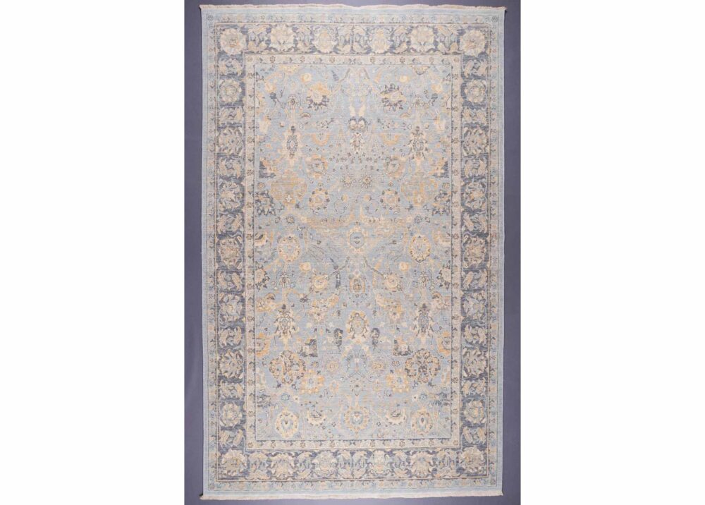 Beyerbeyi Usak Oriental Yellow and Grey Rug 6.5x9.8 for Modern Homes - Rugs Turkey