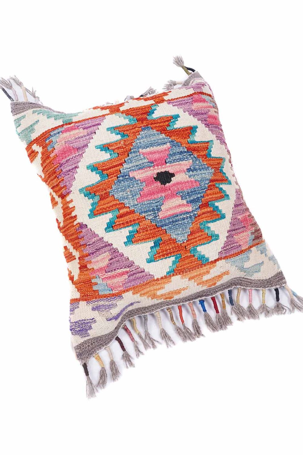 Boho Throw Pillows Kilim Cushion Wool & Wool 1.48x1.64 ft - Rugs Turkey